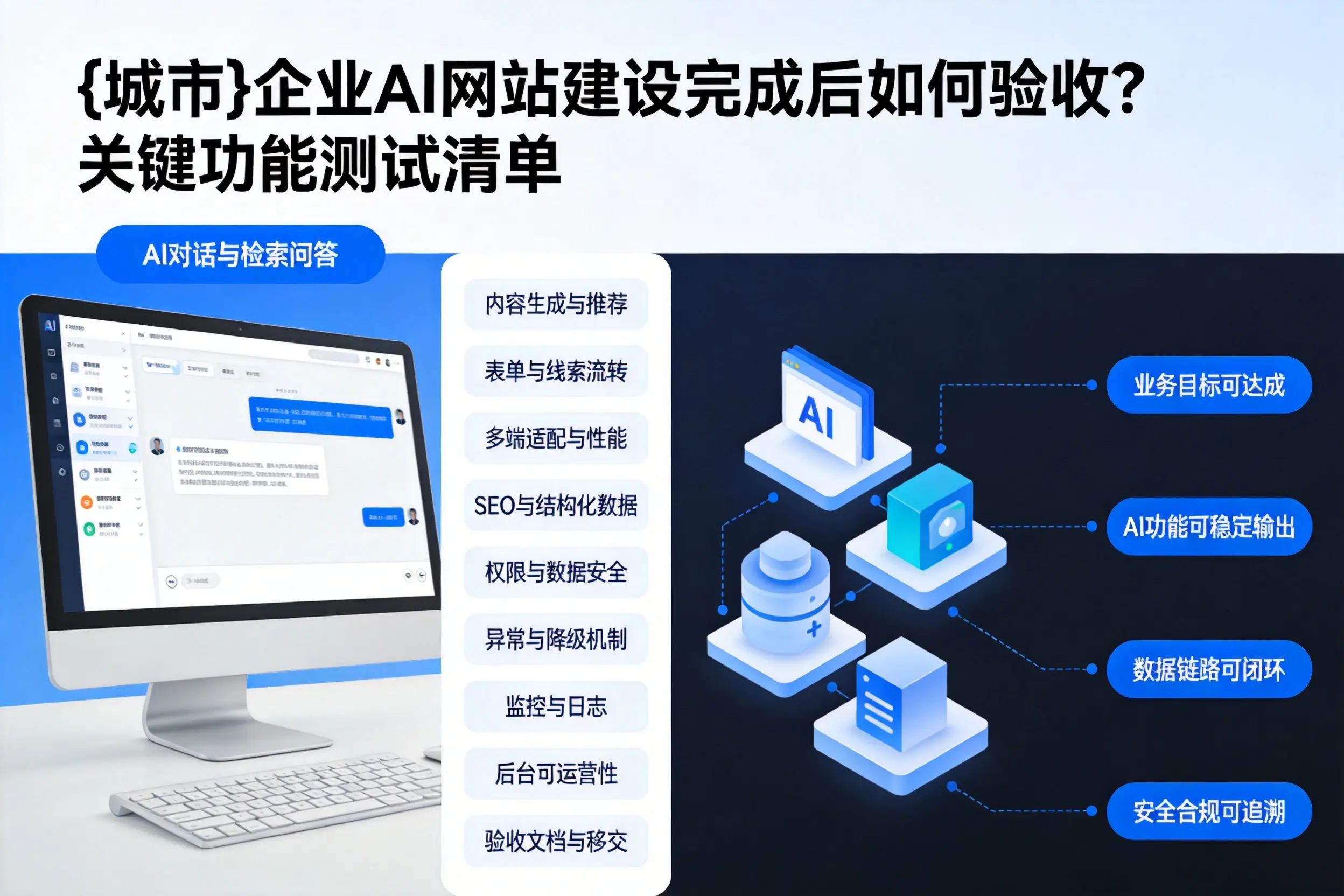 克拉玛依企业AI网站建设完成后如何验收？关键功能测试清单