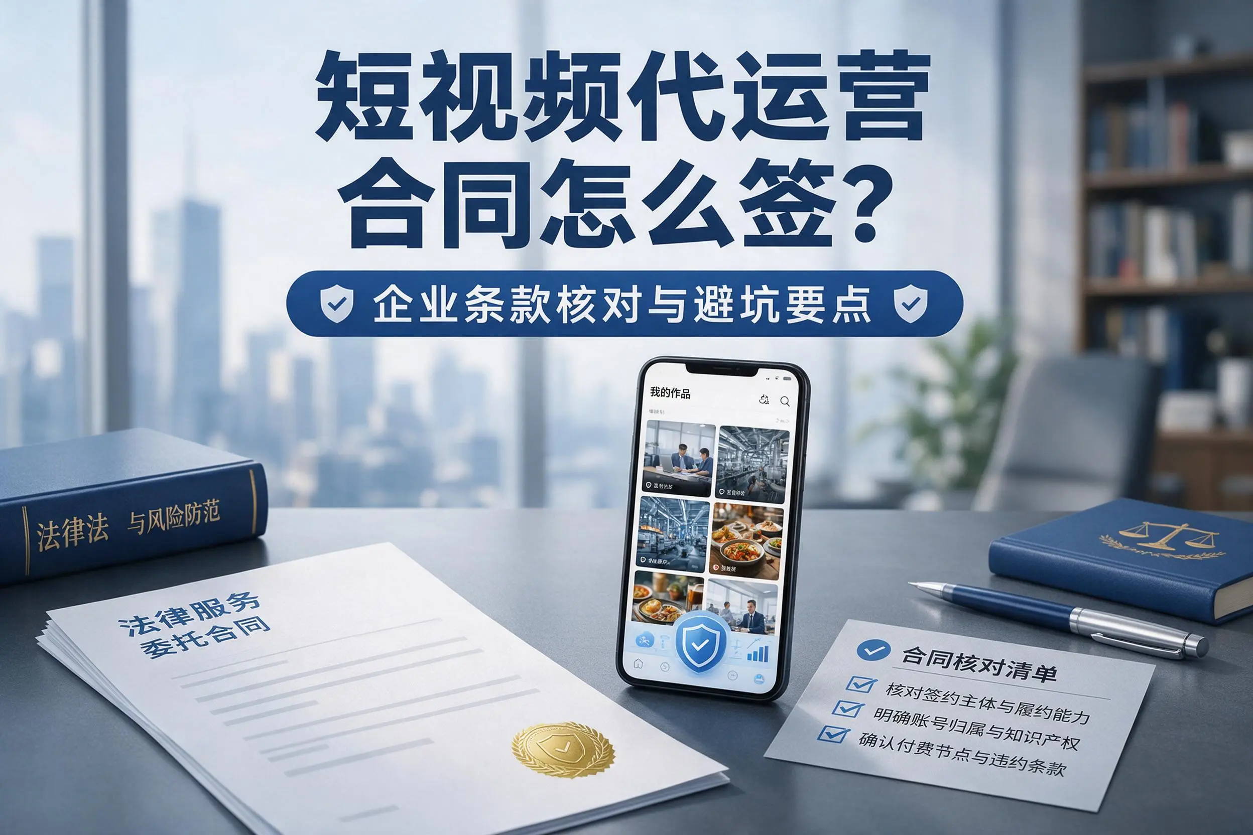 短视频代运营合同怎么签？克拉玛依企业条款核对与避坑要点