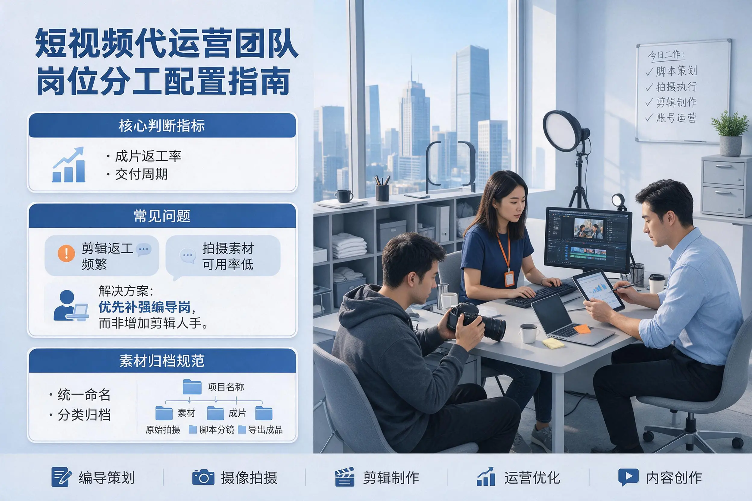 短视频代运营团队如何配置?克拉玛依企业岗位分工科普说明