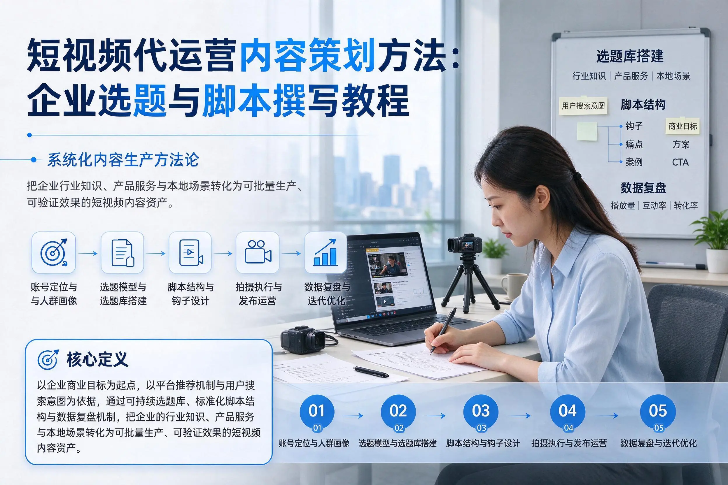短视频代运营内容策划方法：克拉玛依企业选题与脚本撰写教程