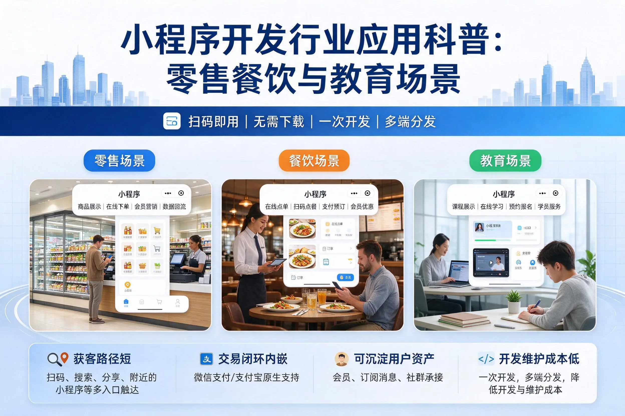 克拉玛依小程序开发行业应用科普:零售餐饮与教育场景