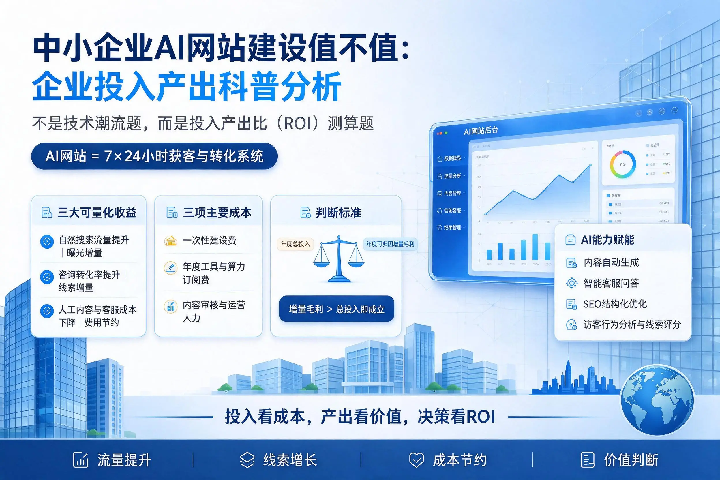 中小企业AI网站建设值不值：克拉玛依企业投入产出科普分析