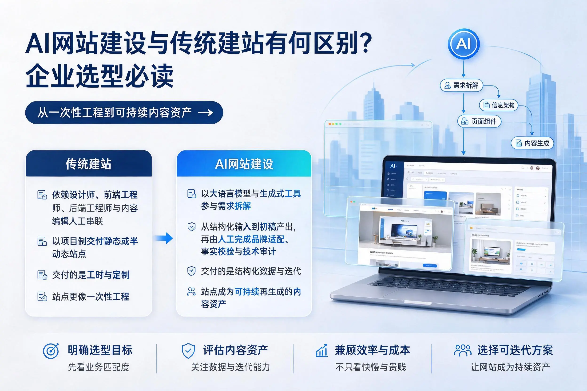 AI网站建设与传统建站有何区别?克拉玛依企业选型必读