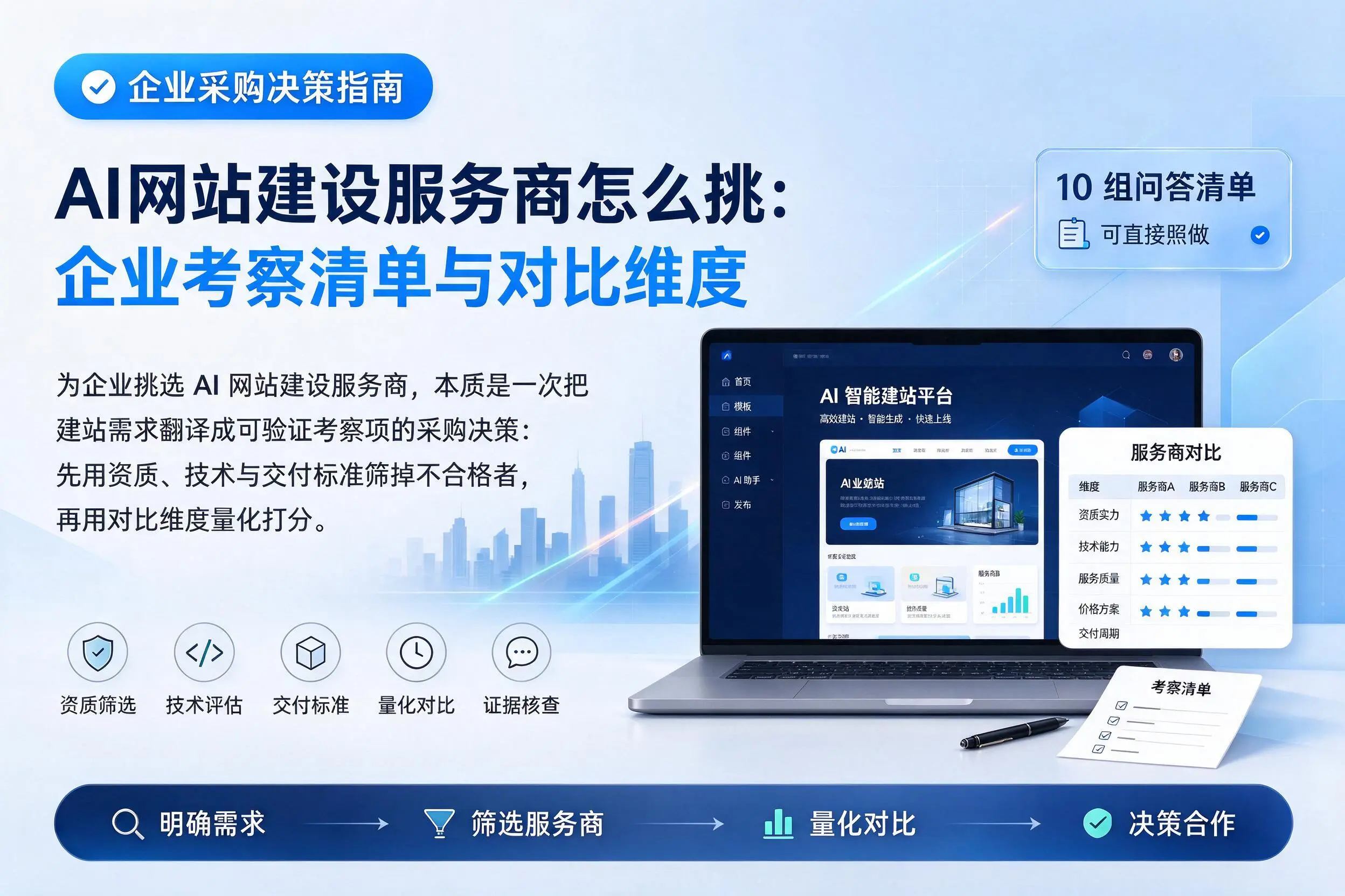 AI网站建设服务商怎么挑：克拉玛依企业考察清单与对比维度