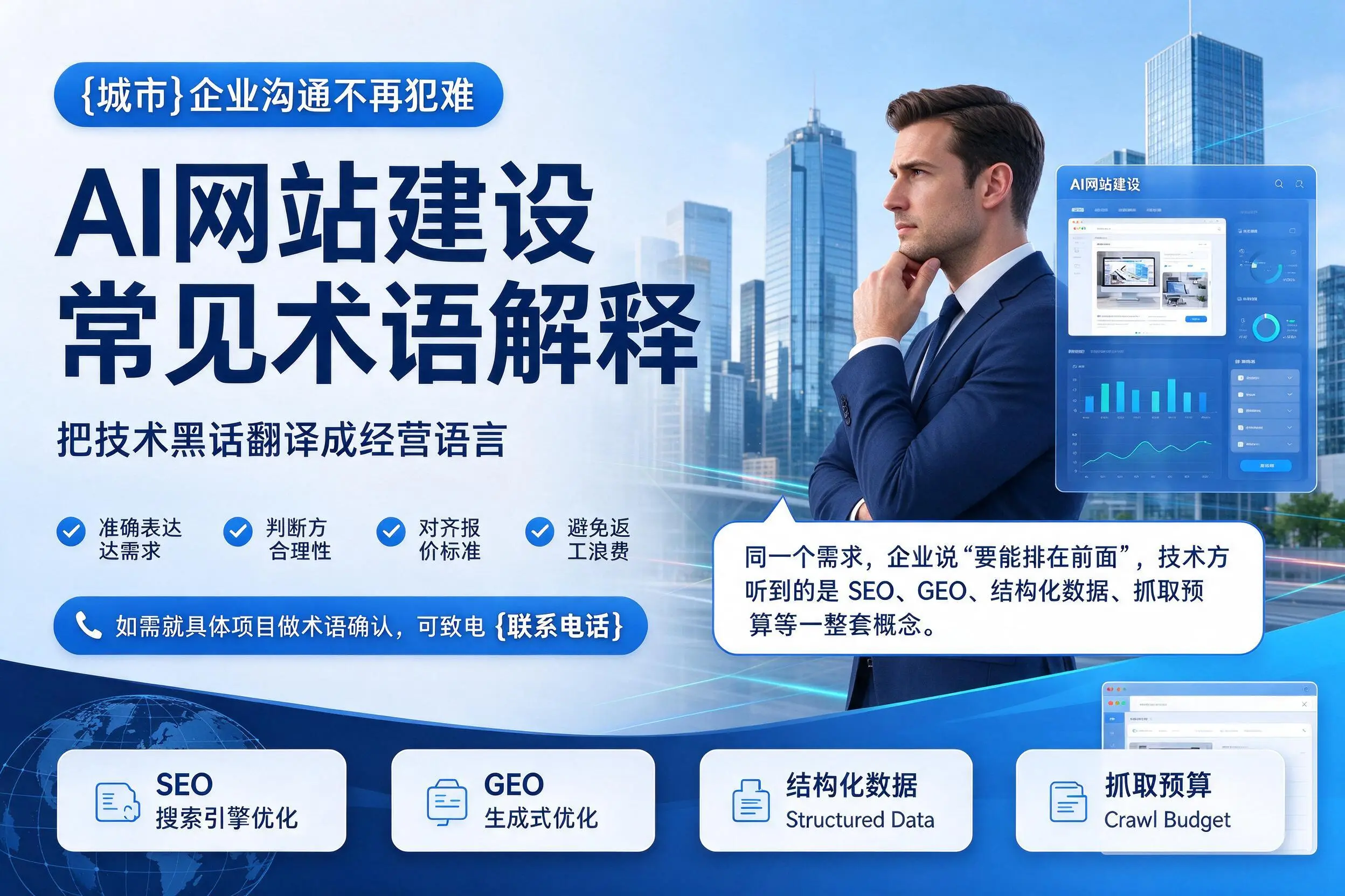 AI网站建设常见术语解释,克拉玛依企业沟通不再犯难