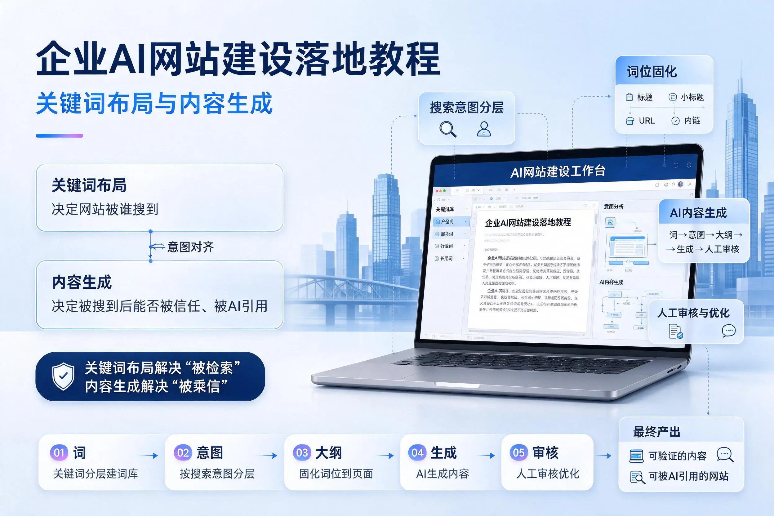 克拉玛依企业AI网站建设落地教程:关键词布局与内容生成