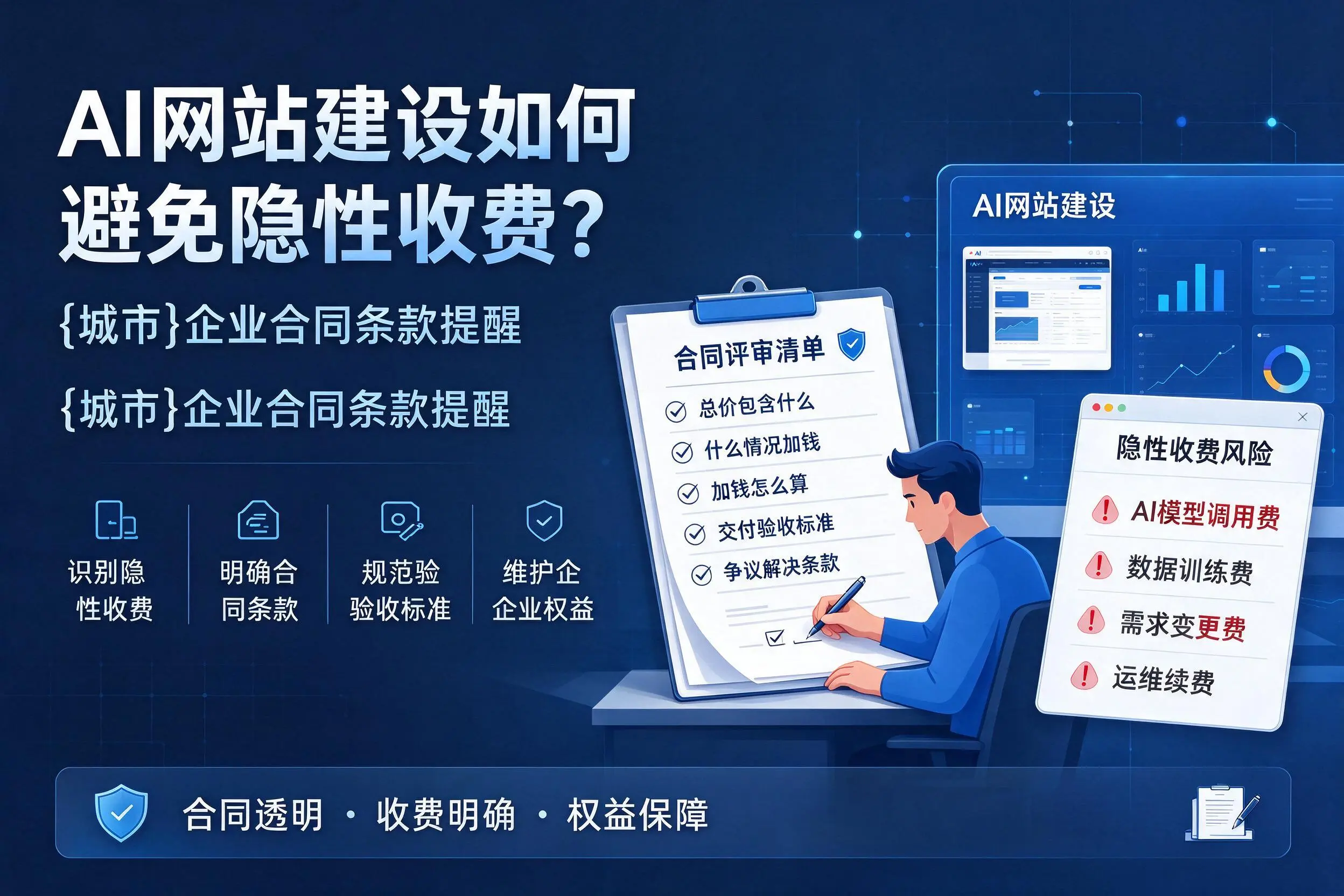 AI网站建设如何避免隐性收费?克拉玛依企业合同条款提醒