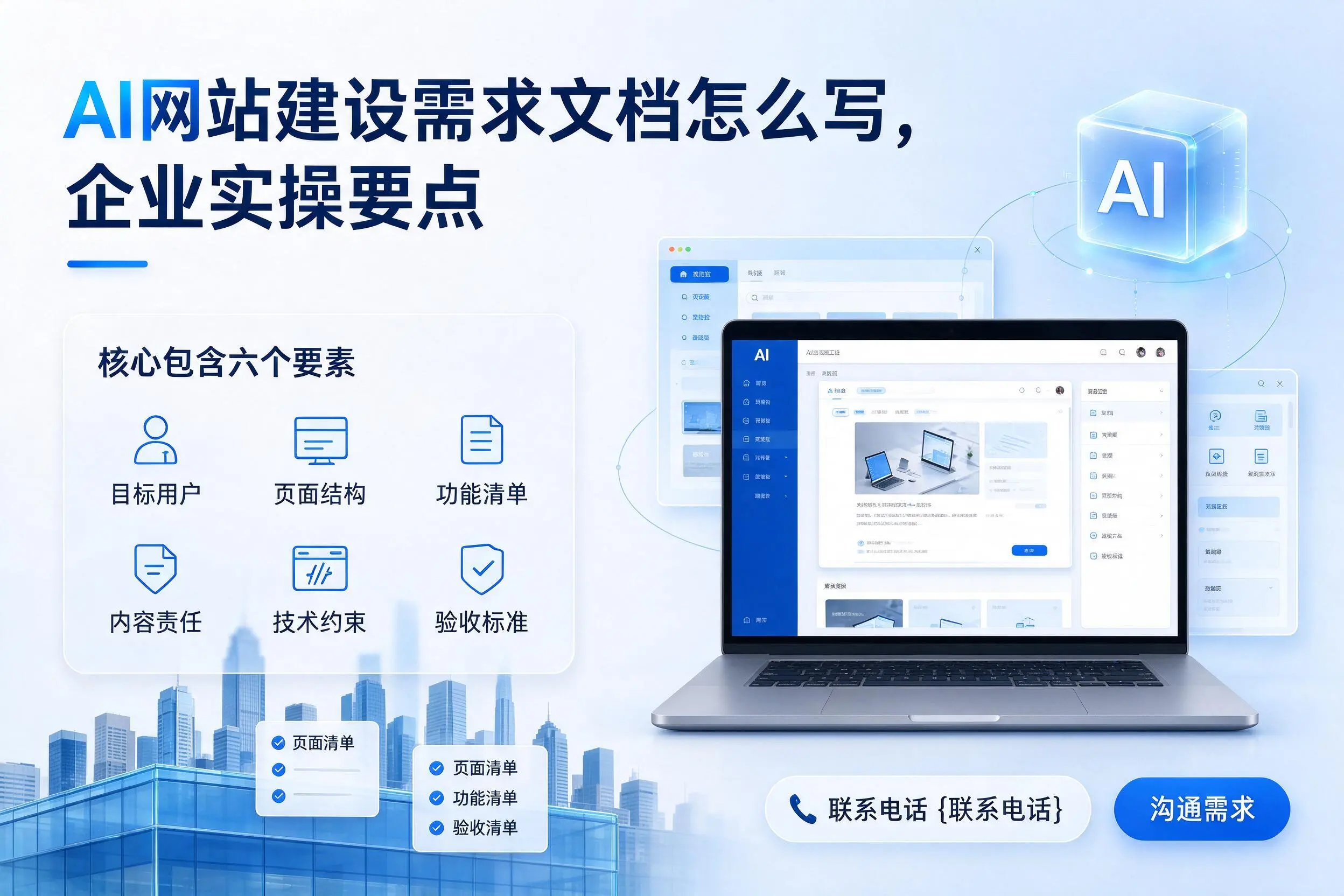 AI网站建设需求文档怎么写,克拉玛依企业实操要点