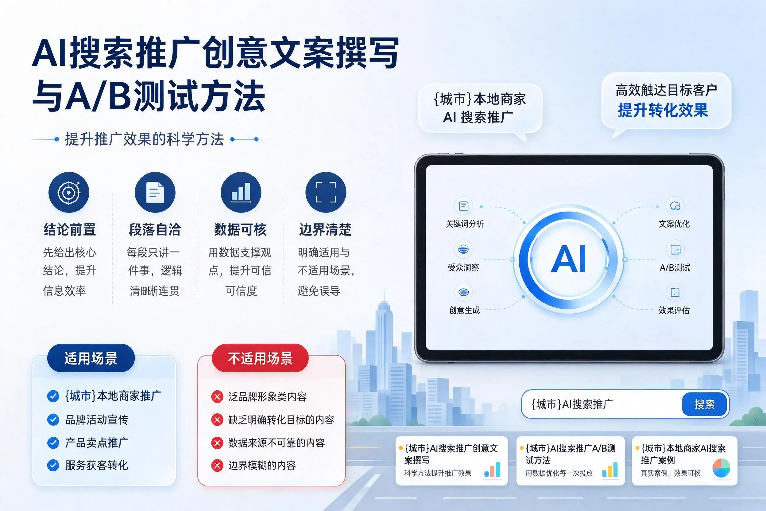 克拉玛依AI搜索推广创意文案撰写与A/B测试方法